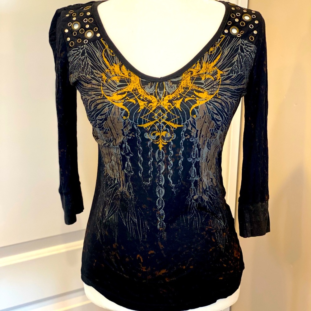 Miss me three quarter sleeve top medium